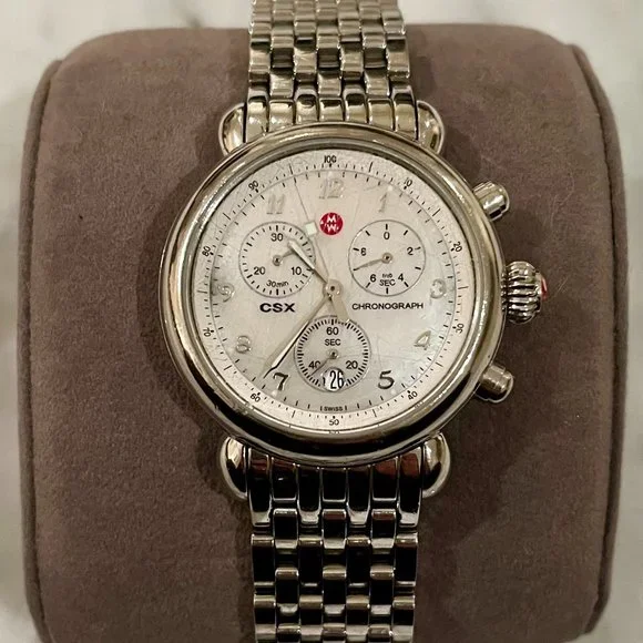 Michele CSX mother of pearl watch - used, like new condition. Michele CSX Diamond Mother of Pearl Dial with Diamond Bezel  main image 3